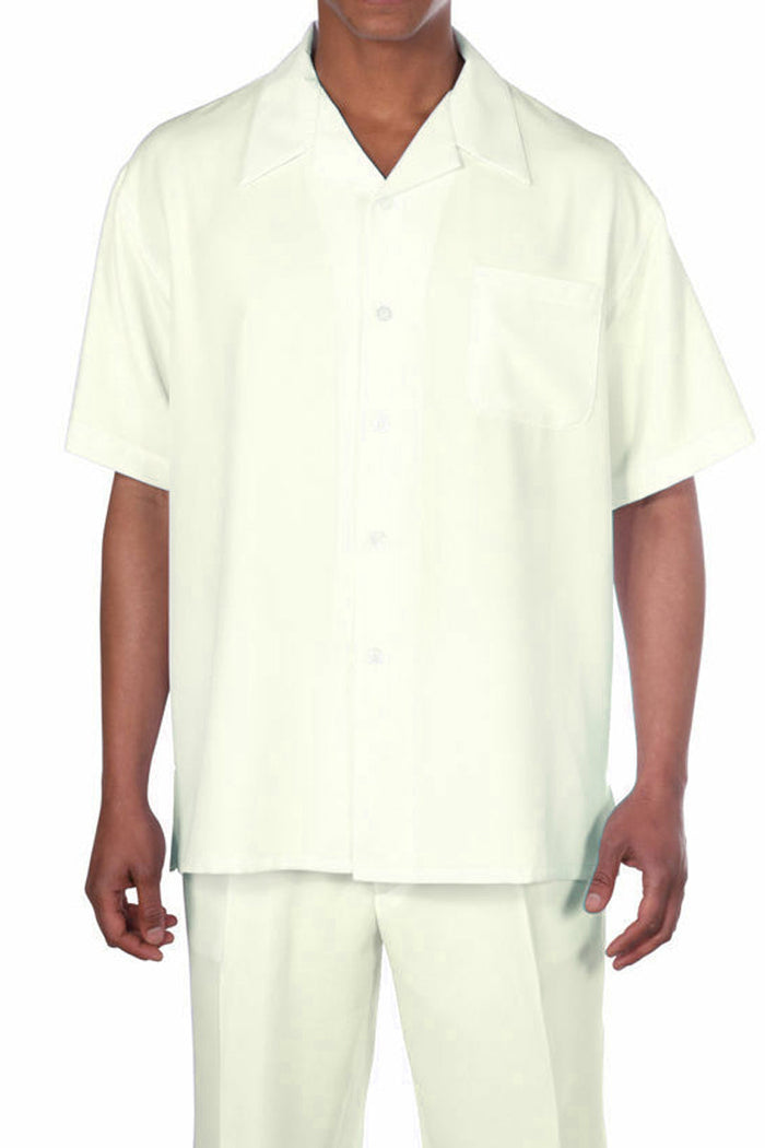 Men’s Short Sleeve Cream Summer Walking Suit