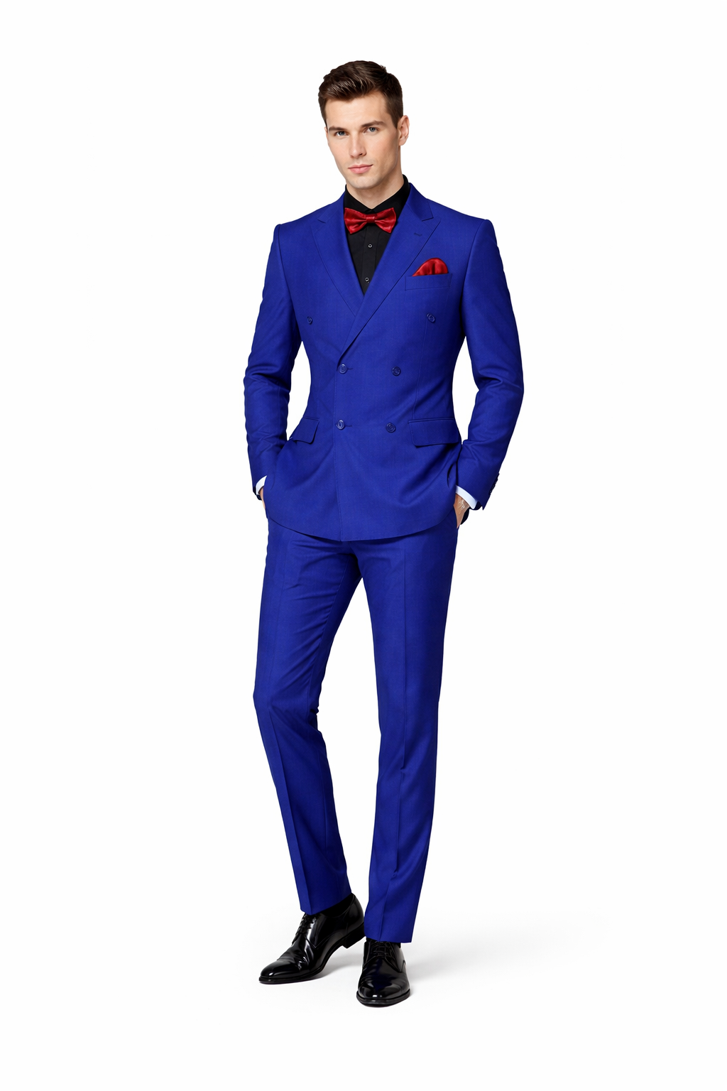 Ultra Slim Fit Double Breasted Royal Suit - Narrow Leg Pants - Gucci Cut - Tapered Jacket