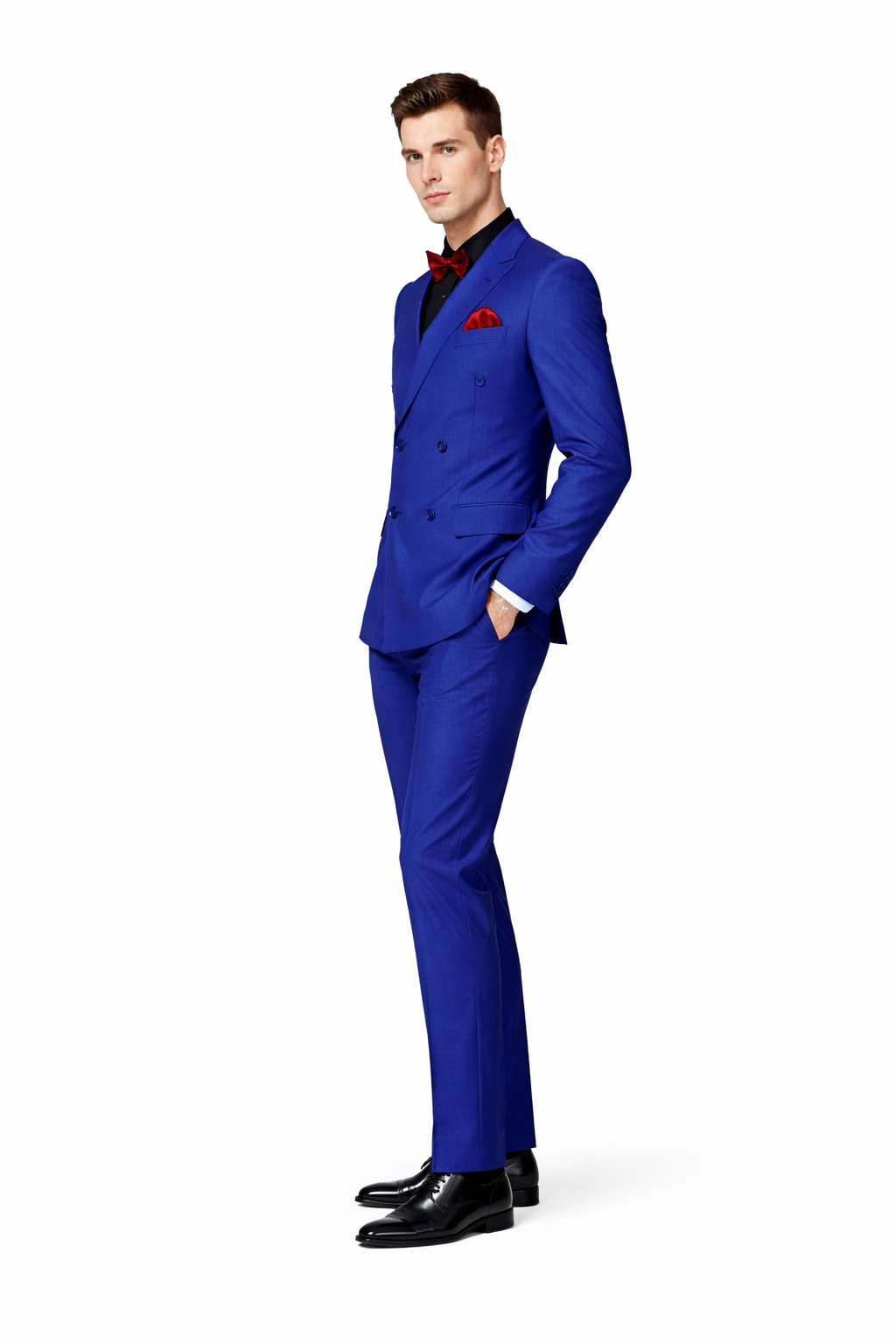 Ultra Slim Fit Double Breasted Royal Suit - Narrow Leg Pants - Gucci Cut - Tapered Jacket