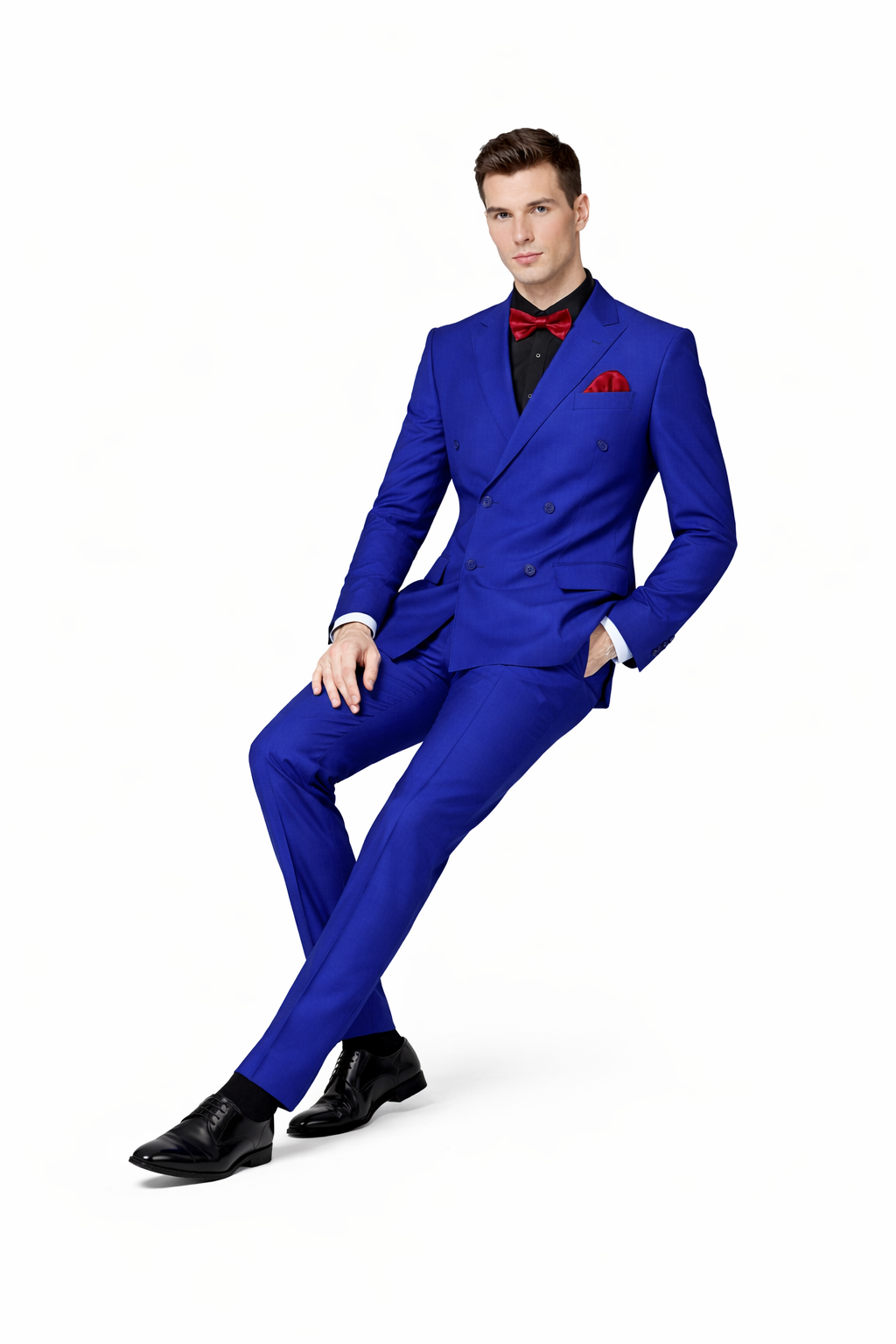 Ultra Slim Fit Double Breasted Royal Suit - Narrow Leg Pants - Gucci Cut - Tapered Jacket