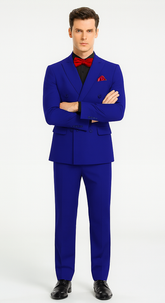 Ultra Slim Fit Double Breasted Royal Suit - Narrow Leg Pants - Gucci Cut - Tapered Jacket