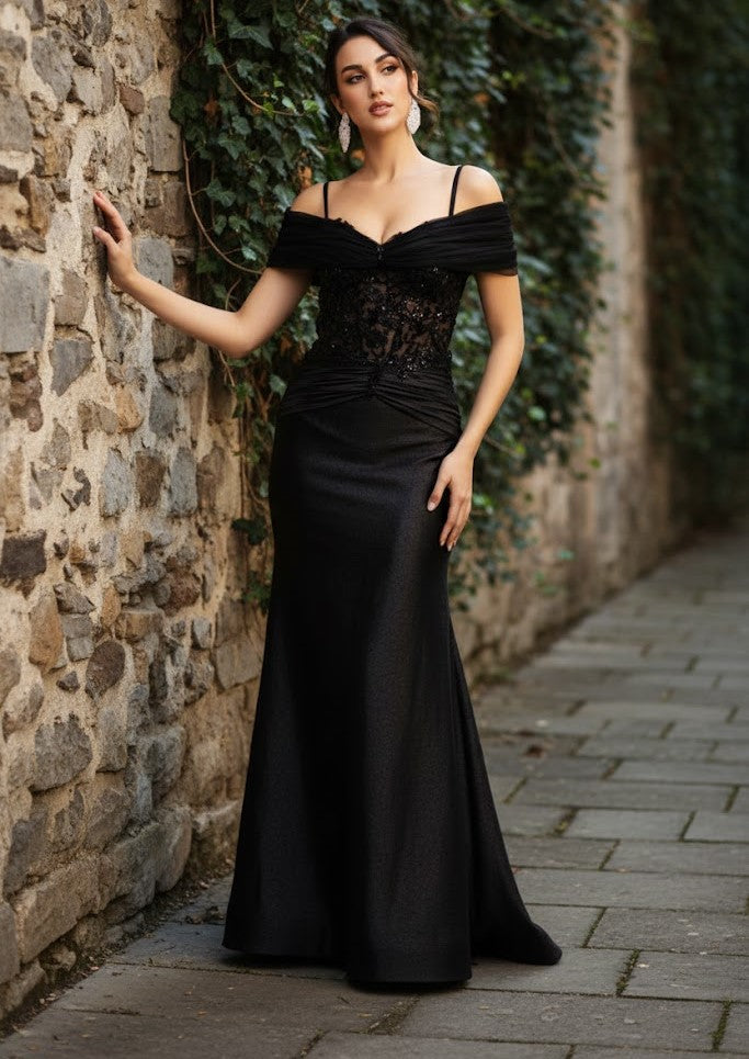 Mother Of The Bride Dress Off The Shoulder Sequin Gown By May Queen MQ2151-New Collection