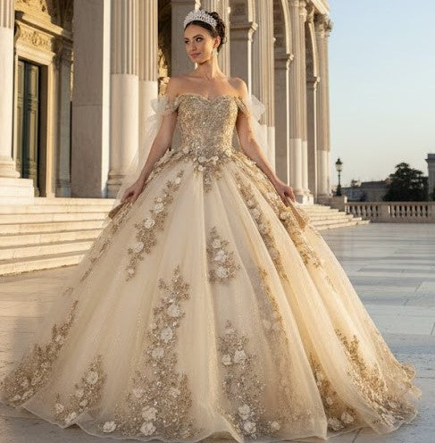 Plus Size Ball Gown in Blush | Formal Quinceanera Dress by LK280