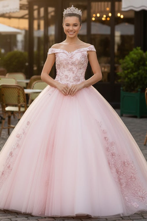 Floral Embroidered Ball Gown by Elizabeth K GL2802