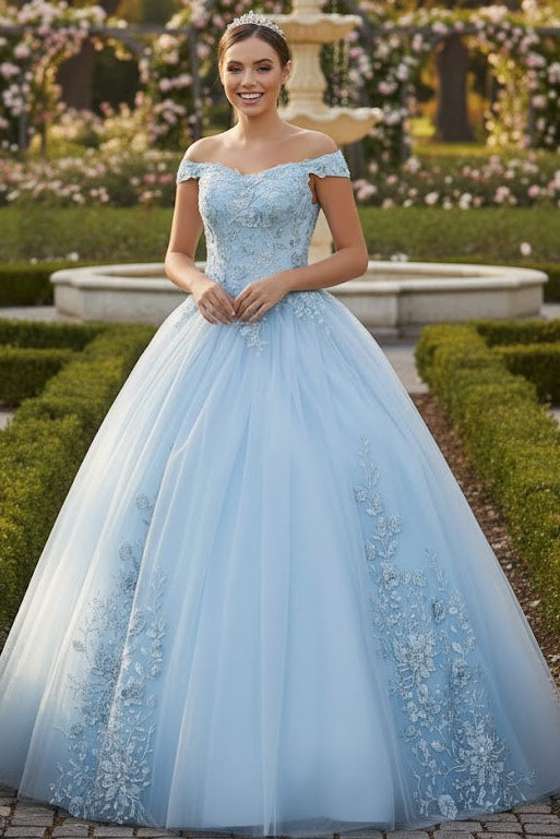 Floral Embroidered Ball Gown by Elizabeth K GL2802