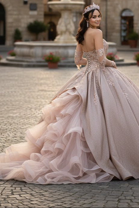 Blue And Gold Ball Gown by Elizabeth K GL1912