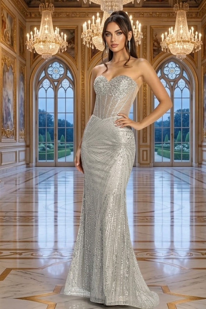 Adora Design 3279 Strapless Beaded Corset Mermaid Prom Dress