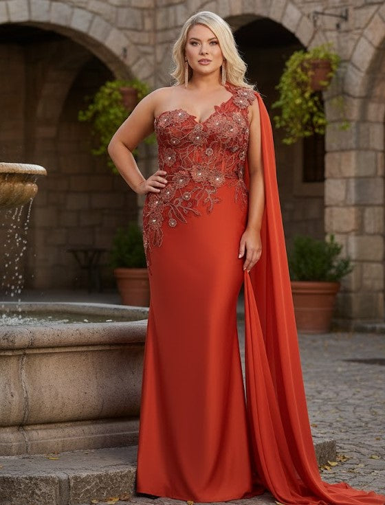 Plus Size Long Evening Gown Maxi Formal Dress for Women By Royal Queen RQ7943