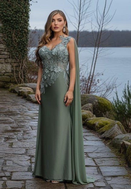 Plus Size Long Evening Gown Maxi Formal Dress for Women By Royal Queen RQ7943