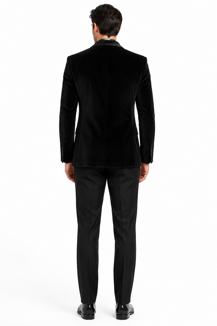 Velour Men's blazer Jacket Men's Black Cotton