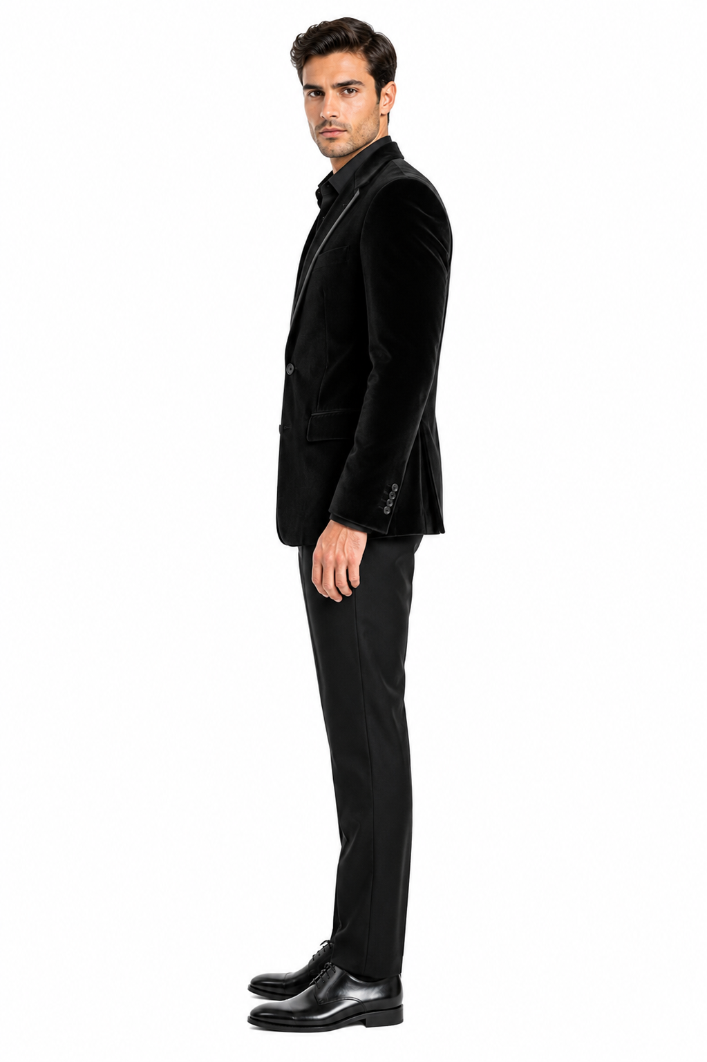 Velour Men's blazer Jacket Men's Black Cotton