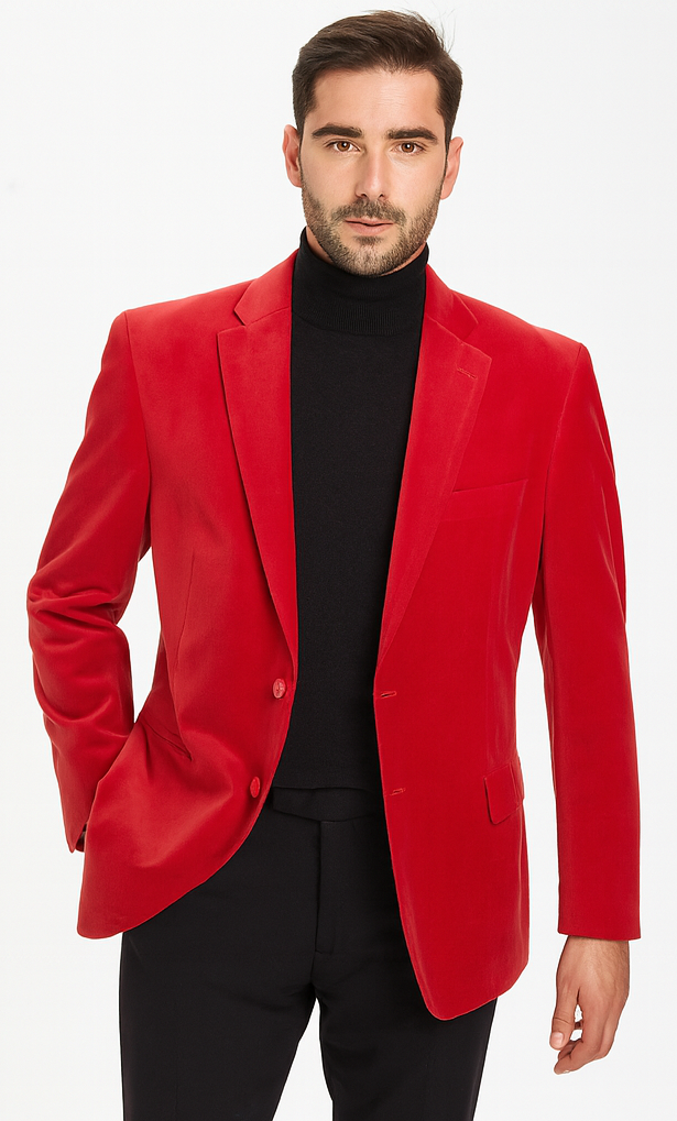 Men's Velvet Smoking Blazer Jacket New Red ForJacket 36 Short Red Velvet