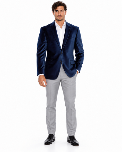 Velvet Blazer - Mens Velvet Jacket Sport Jacket For Men Navy