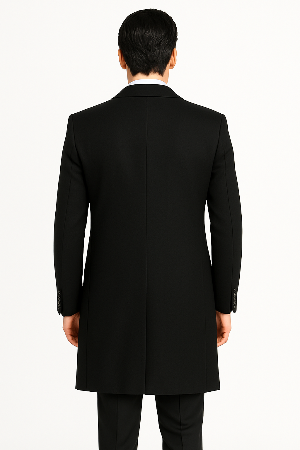 Veno Giovanni Men's 100% Wool Full Length Length Top Coat Hidden Button