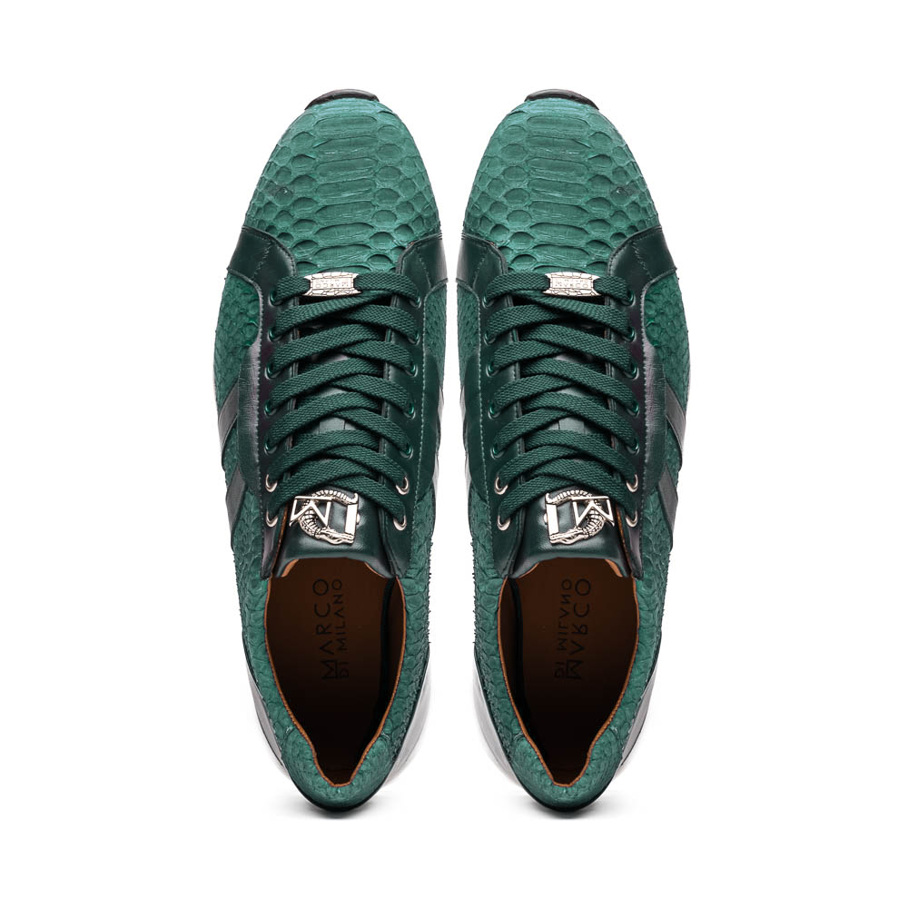 Marco Di Milano Verona Python & Calfskin Sneakers Green