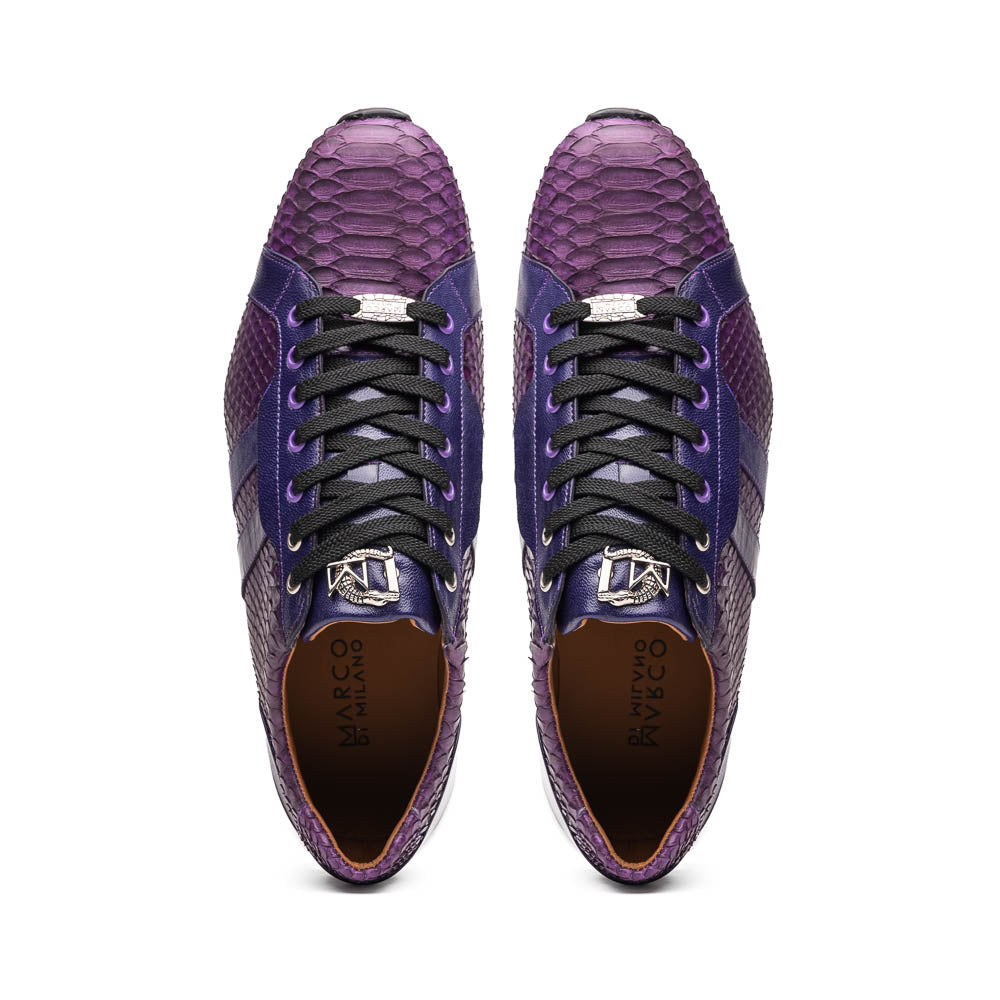 Marco Di Milano Verona Python & Calfskin Sneakers Purple
