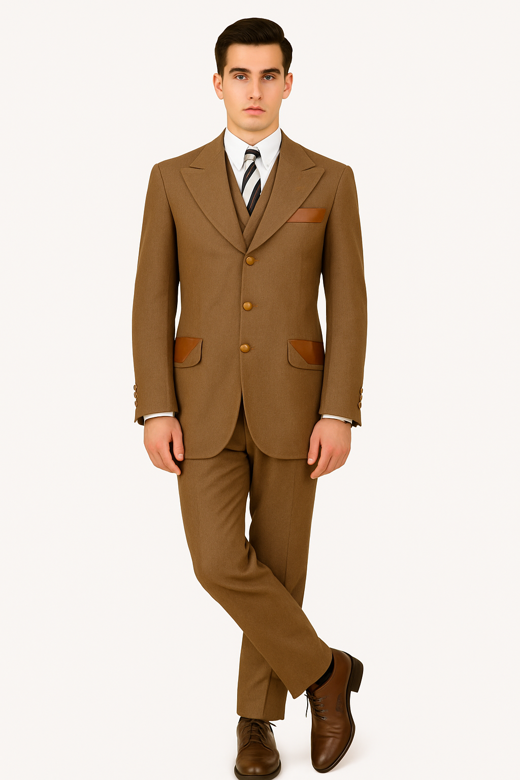 Denim 3-Piece Cotton Vested Suit