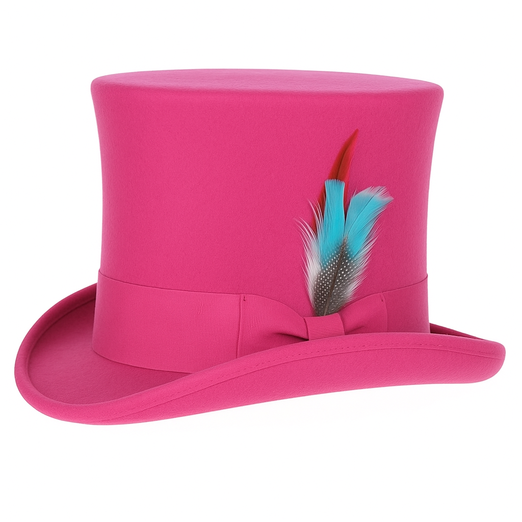 Victorian Steampunk Hot Pink Felt Top Hat