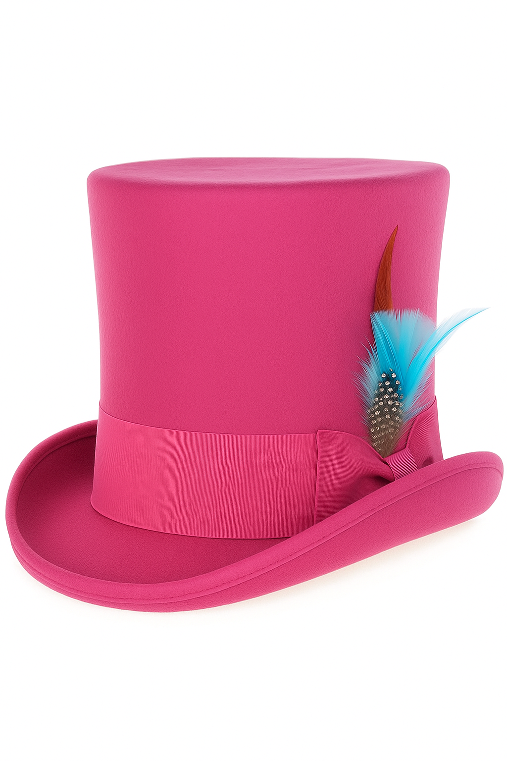 Victorian Steampunk Hot Pink Felt Top Hat