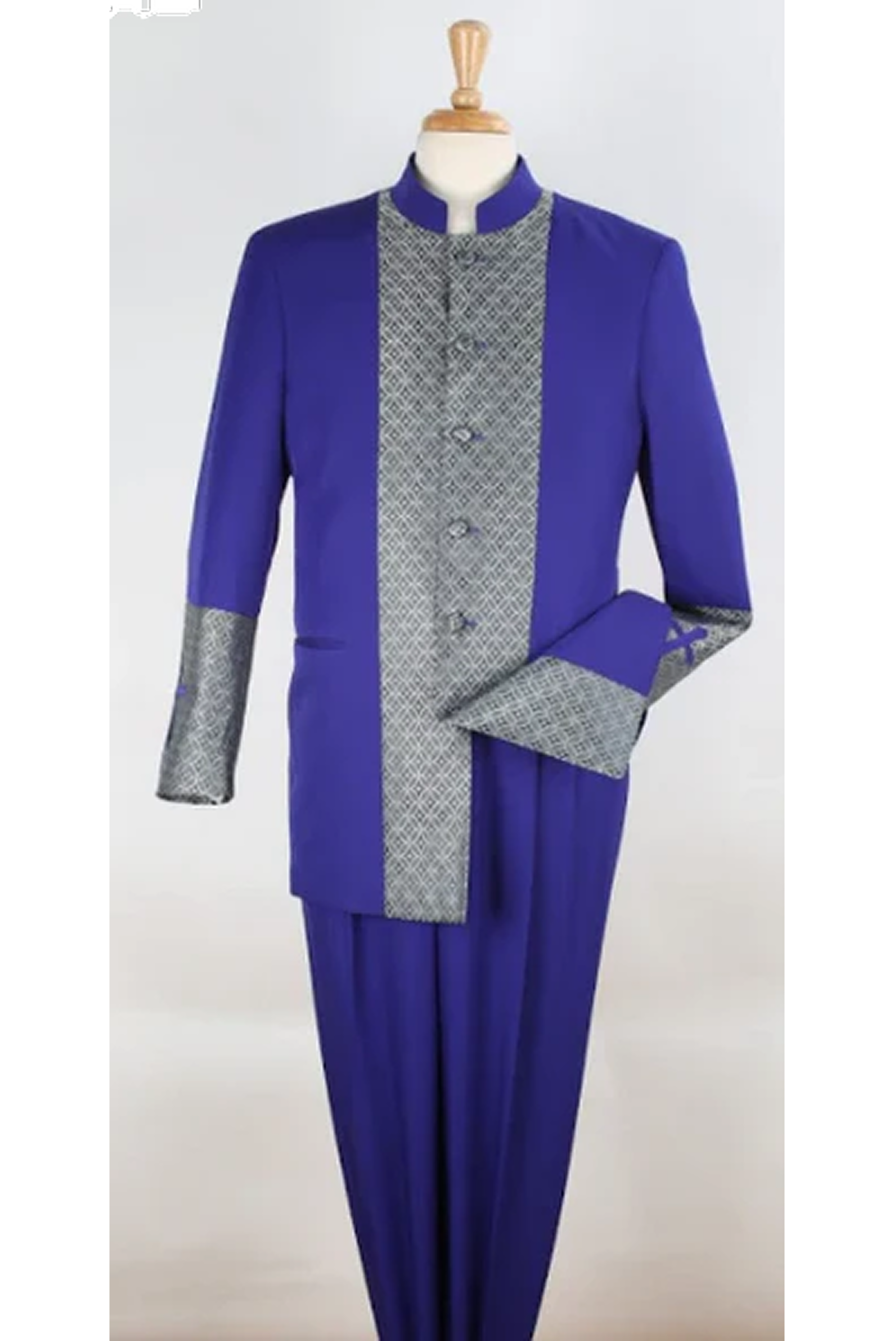 Apollo King Men's Outlet 2pc Nehru Style Suit Pastor Church Suit