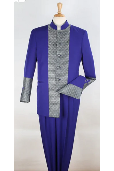 Apollo King Men's Outlet 2pc Nehru Style Suit Pastor Church Suit