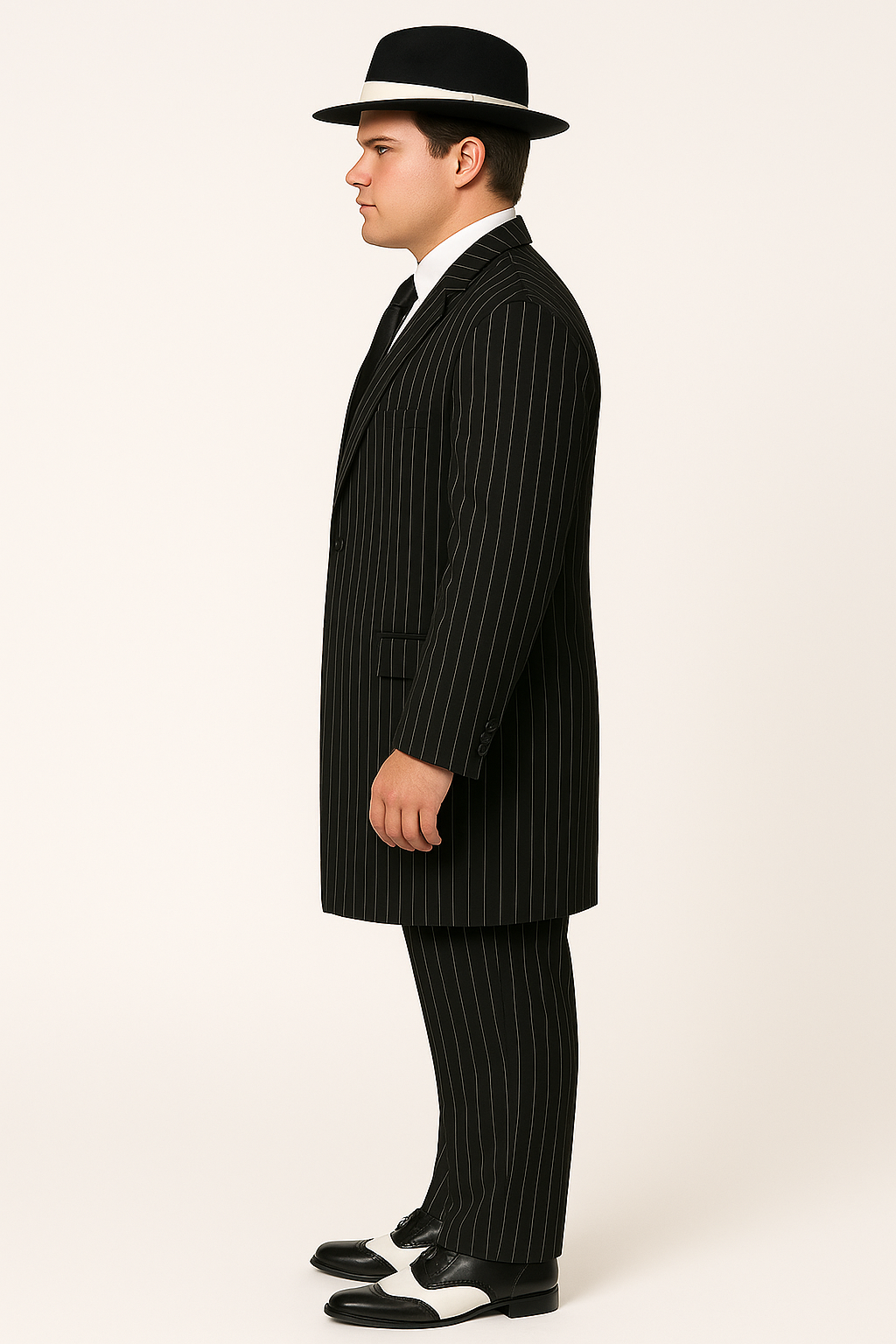 Zoot Suit Costume Black and White - 1940s Inspired Pinstripe