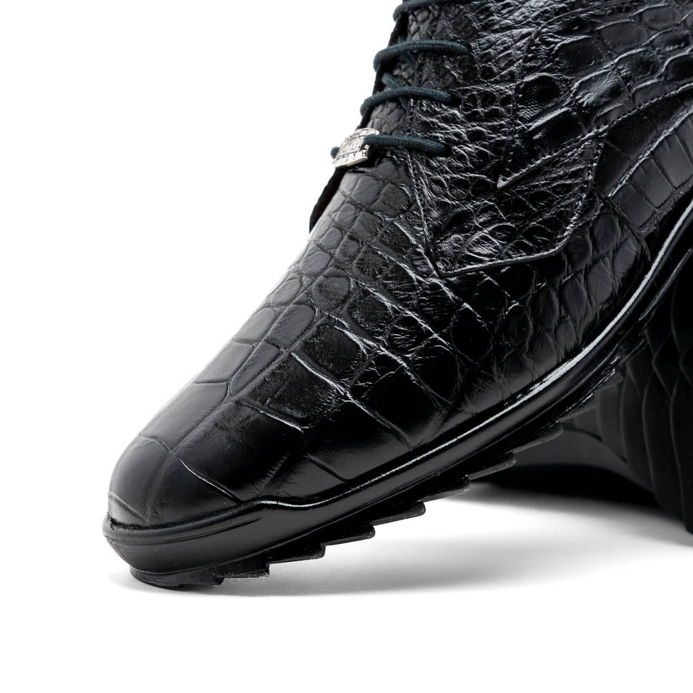 Marco Di Milano Vulcan Alligator Sneakers Black