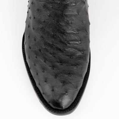 New Ferinni Boot - Mens Dress Cowboy Boot - Ferrini Men's Colt Full Quill Ostrich Boots  Handcrafted - Black in Black