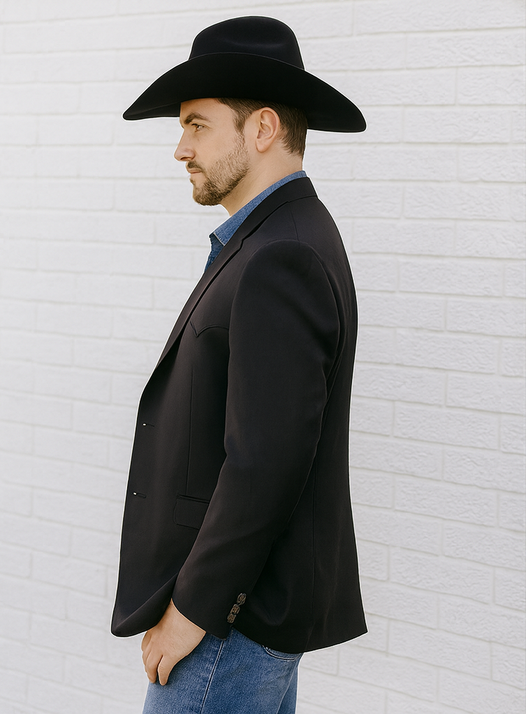 Western Cowboy Blazer for Men in Black