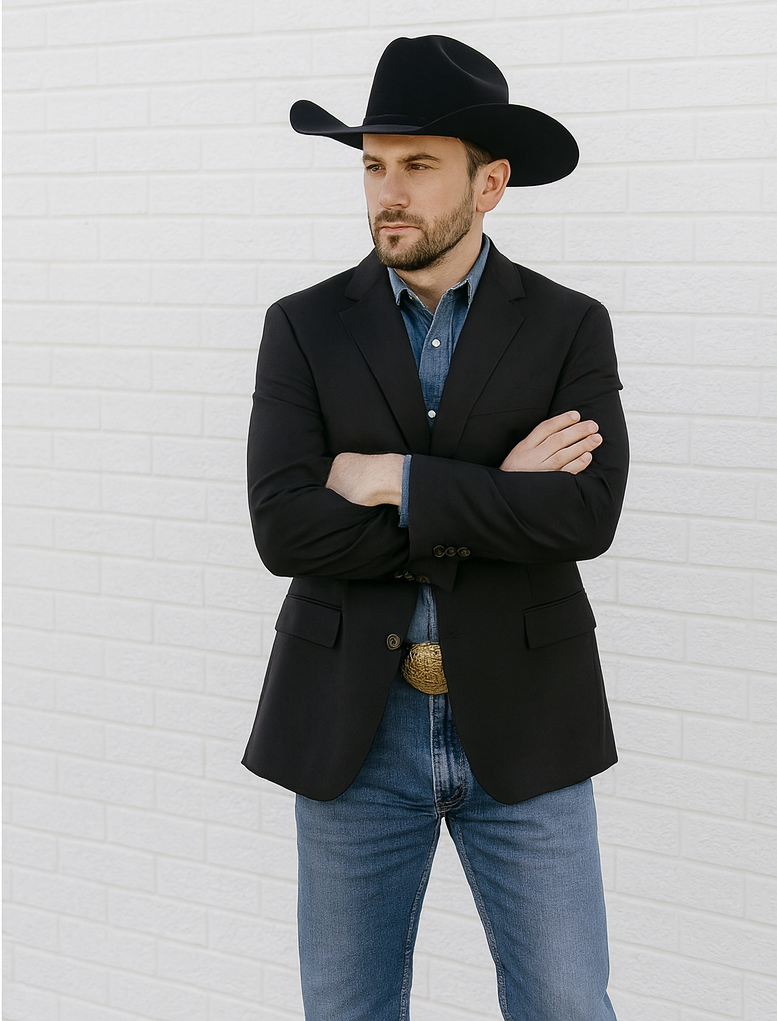 Western Cowboy Blazer for Men in Black