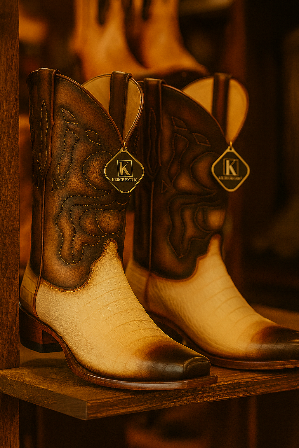 Caiman Belly Snip Toe Boots by King Exotic