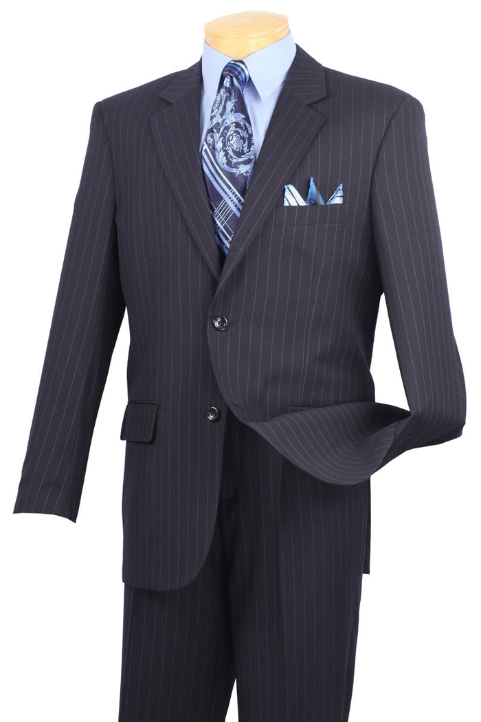 Modern Navy Pinstripe Suit - Vinci