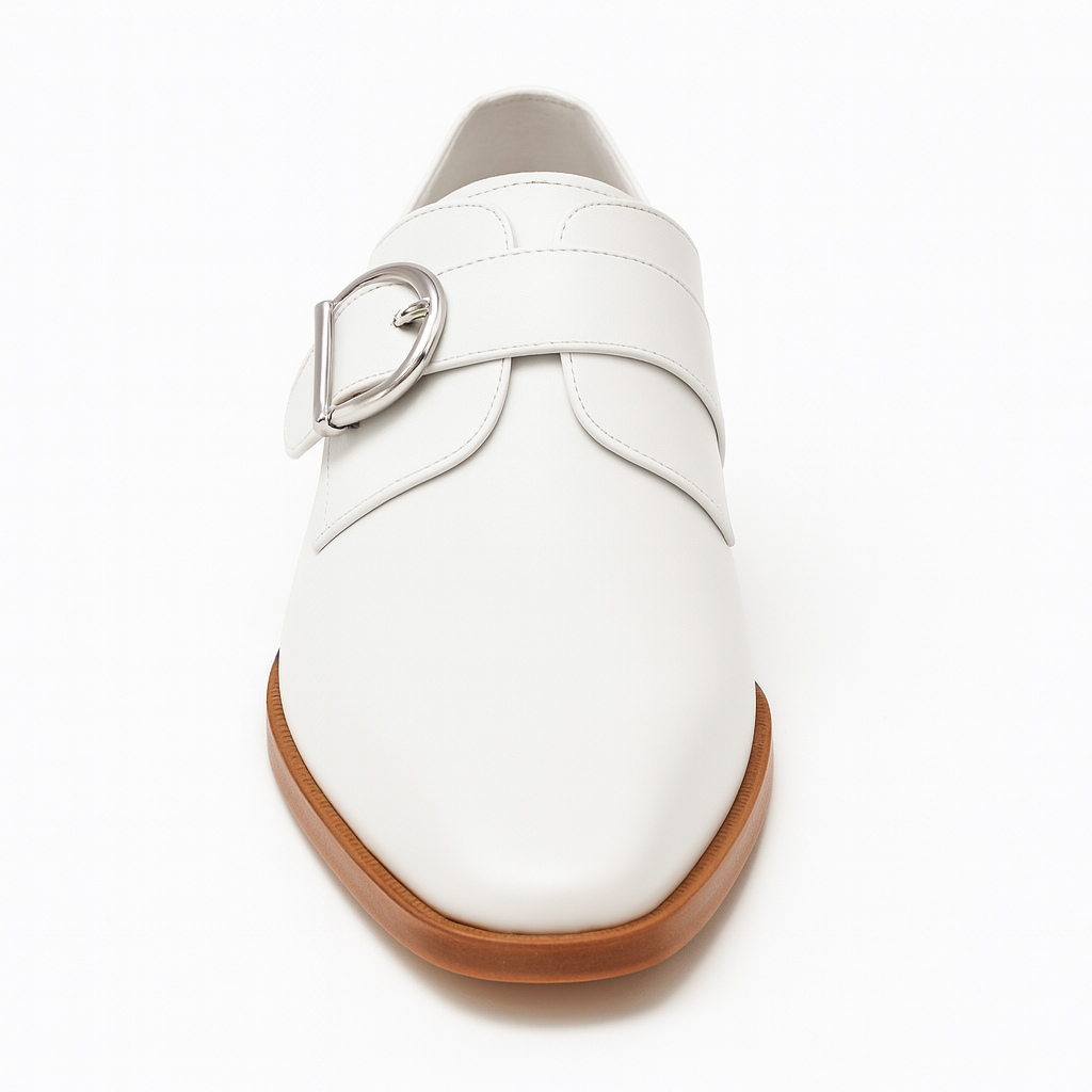 Mens Carrucci Classic Leather Fade Single D-Buckle Monk Strap Dress Shoe in Chestnut