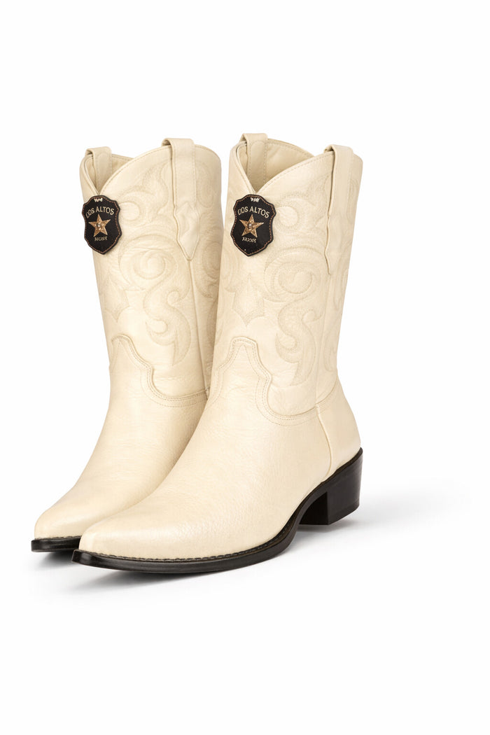 Elk Cowboy Boots White-White
