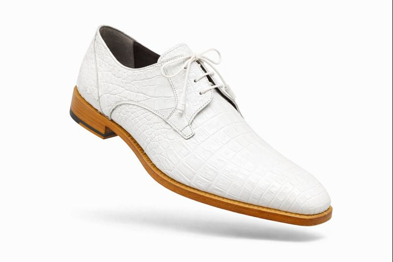 Anderson Crocodile Oxford White Shoes