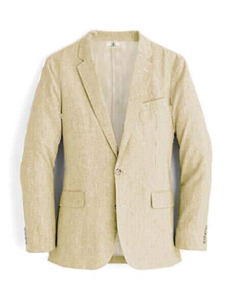 White Linen For Beach Wedding outfit Blazer ~ Suit Jacket