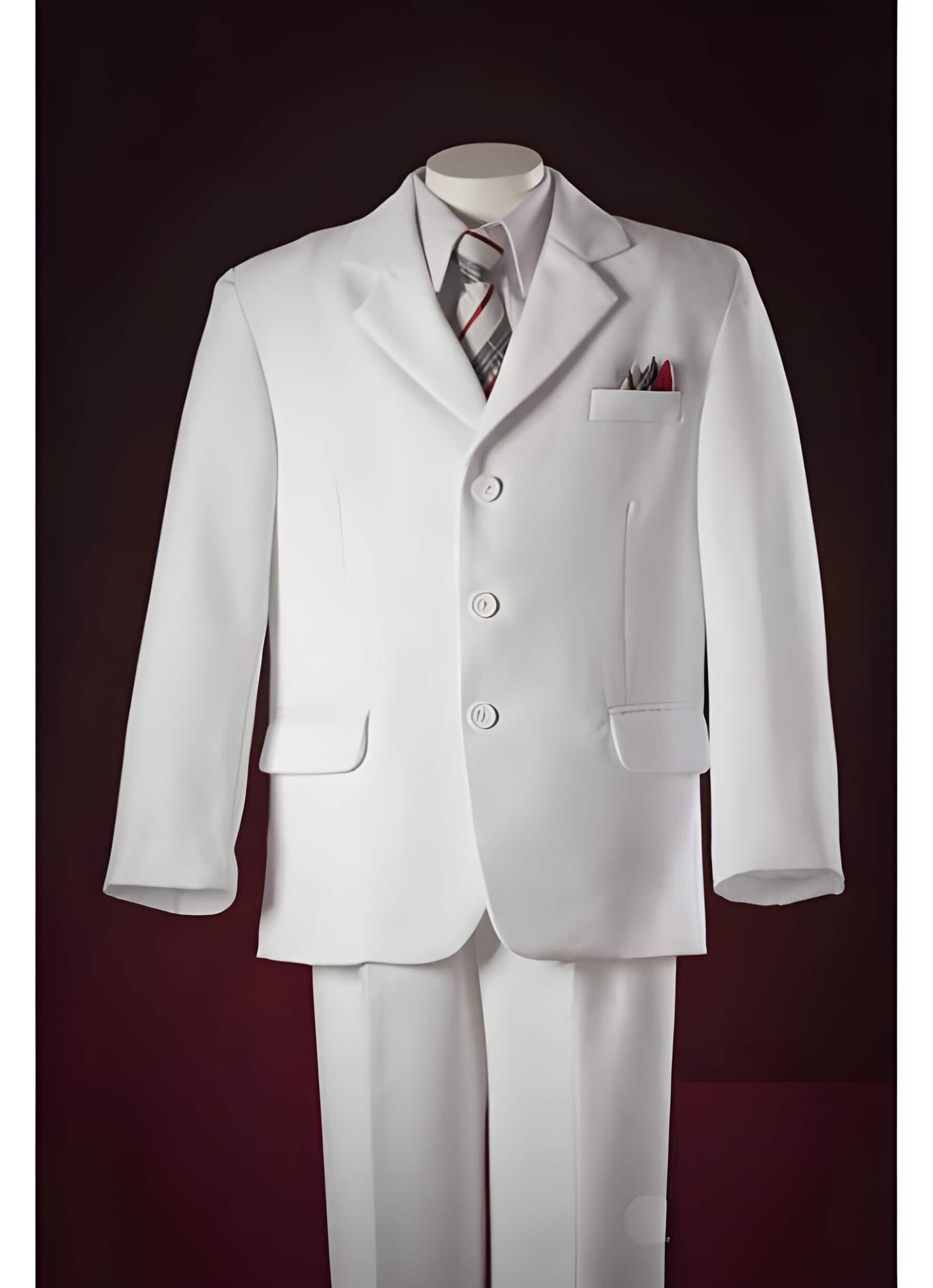 White Notch Collared Pocket Squares Three Buttons Luxurious Man Made Fiber Taylor Made Toddler suits available in little boys 3 three piece suit for Weddings