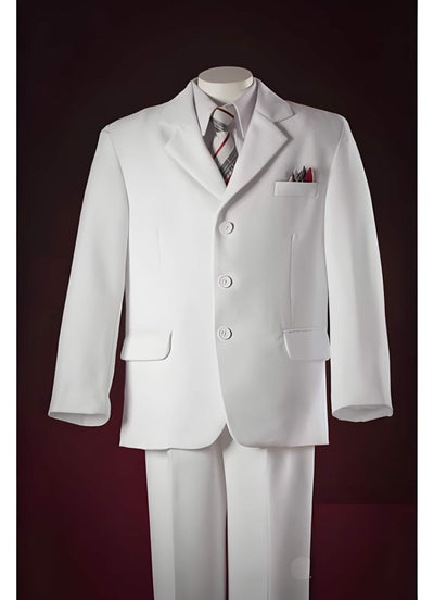 White Notch Collared Pocket Squares Three Buttons Luxurious Man Made Fiber Taylor Made Toddler suits available in little boys 3 three piece suit for Weddings