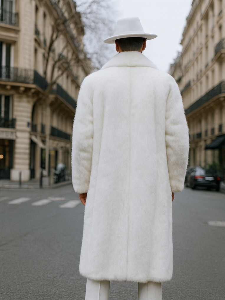 White Pimp Faux Fur Coat - White Pimp Coat
