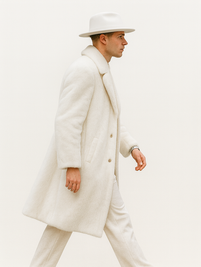 White Pimp Faux Fur Coat - White Pimp Coat