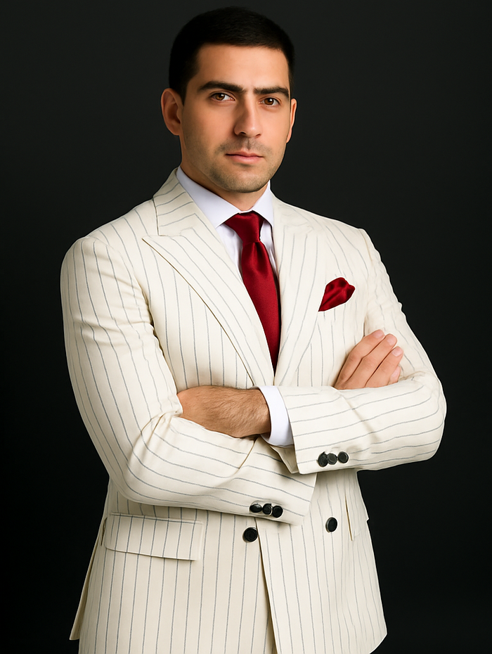 white-suit-with-black-pinstripe