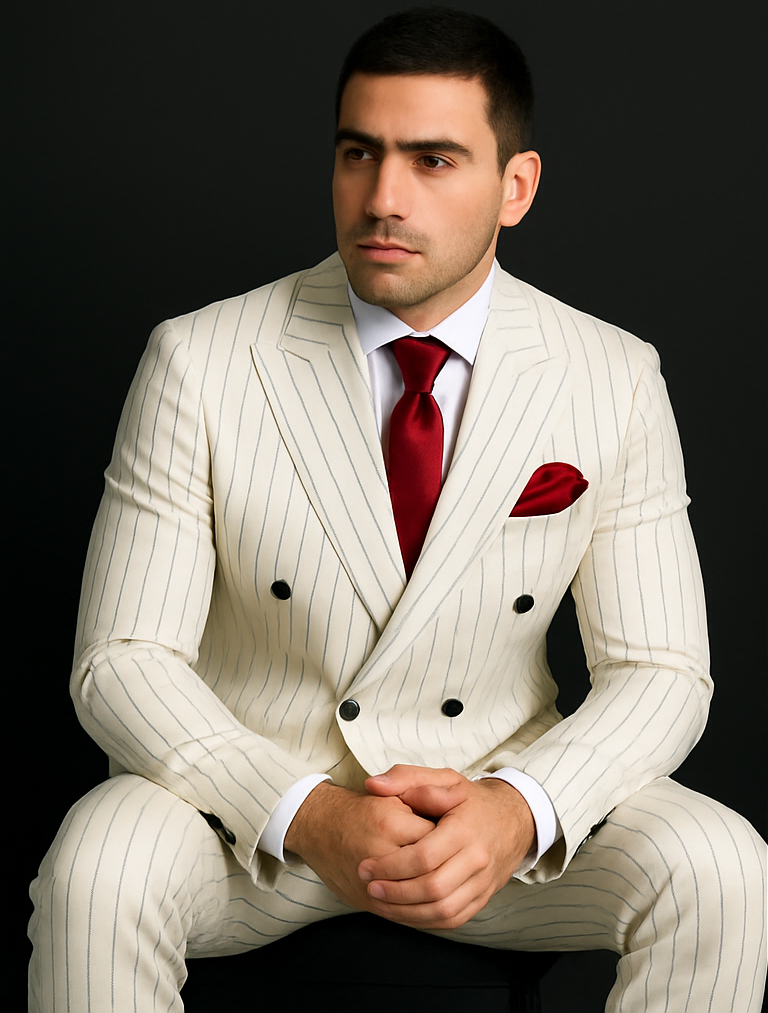 white-suit-with-black-pinstripe