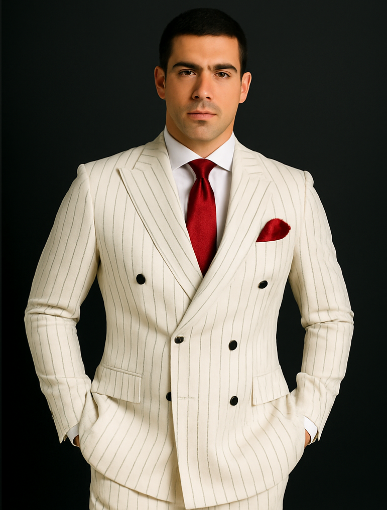 white-suit-with-black-pinstripe