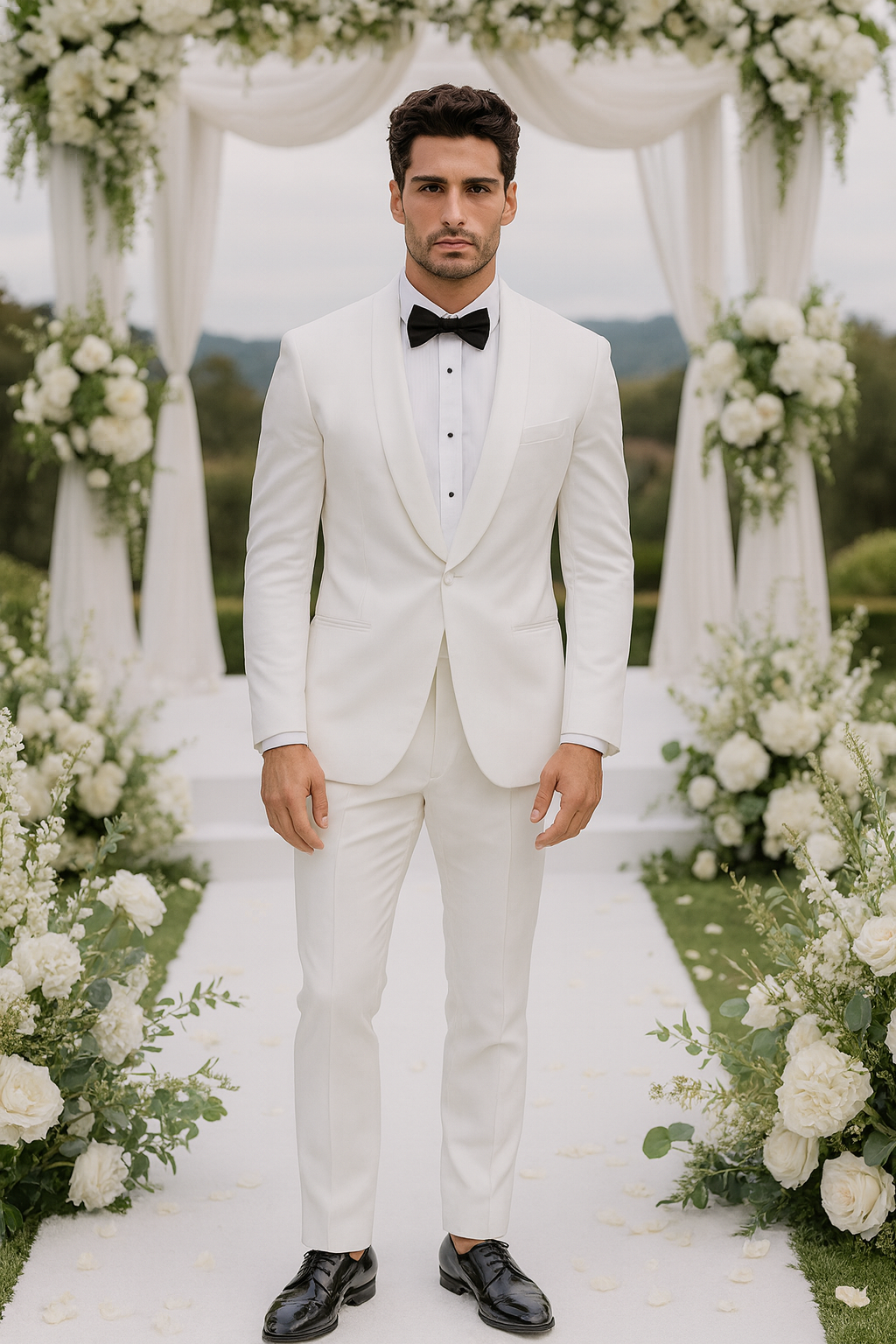 White Tuxedo Slim Fit with Shawl Lapel - Wedding - Prom