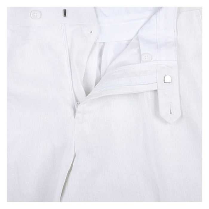 Classic Fit Two Button Linen Suit - White
