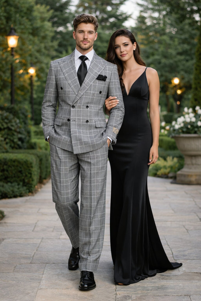 Rossiman Plaid Wool Suit with Baggy Trousers
