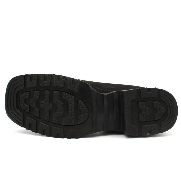 Wide Square Toe Ankle Boots with Rubber Sole Hooch Black