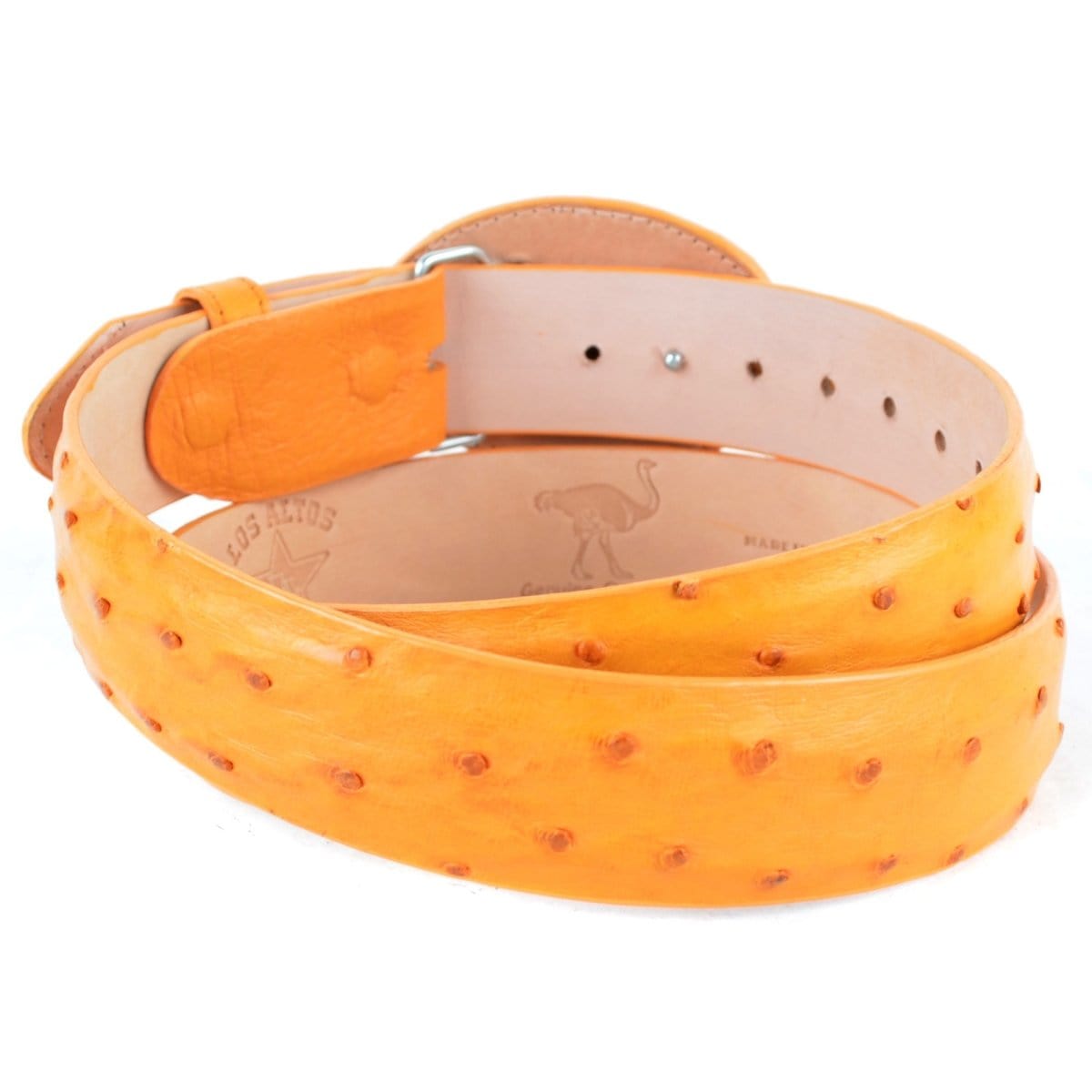 Men's Wild West Ostrich Skin Cowboy Belt