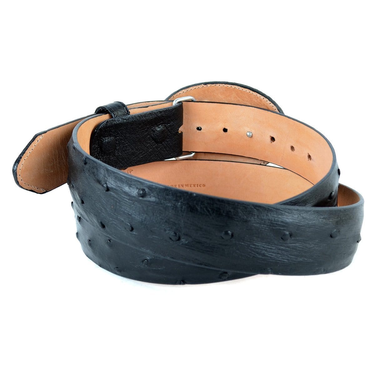 Men's Wild West Ostrich Skin Cowboy Belt