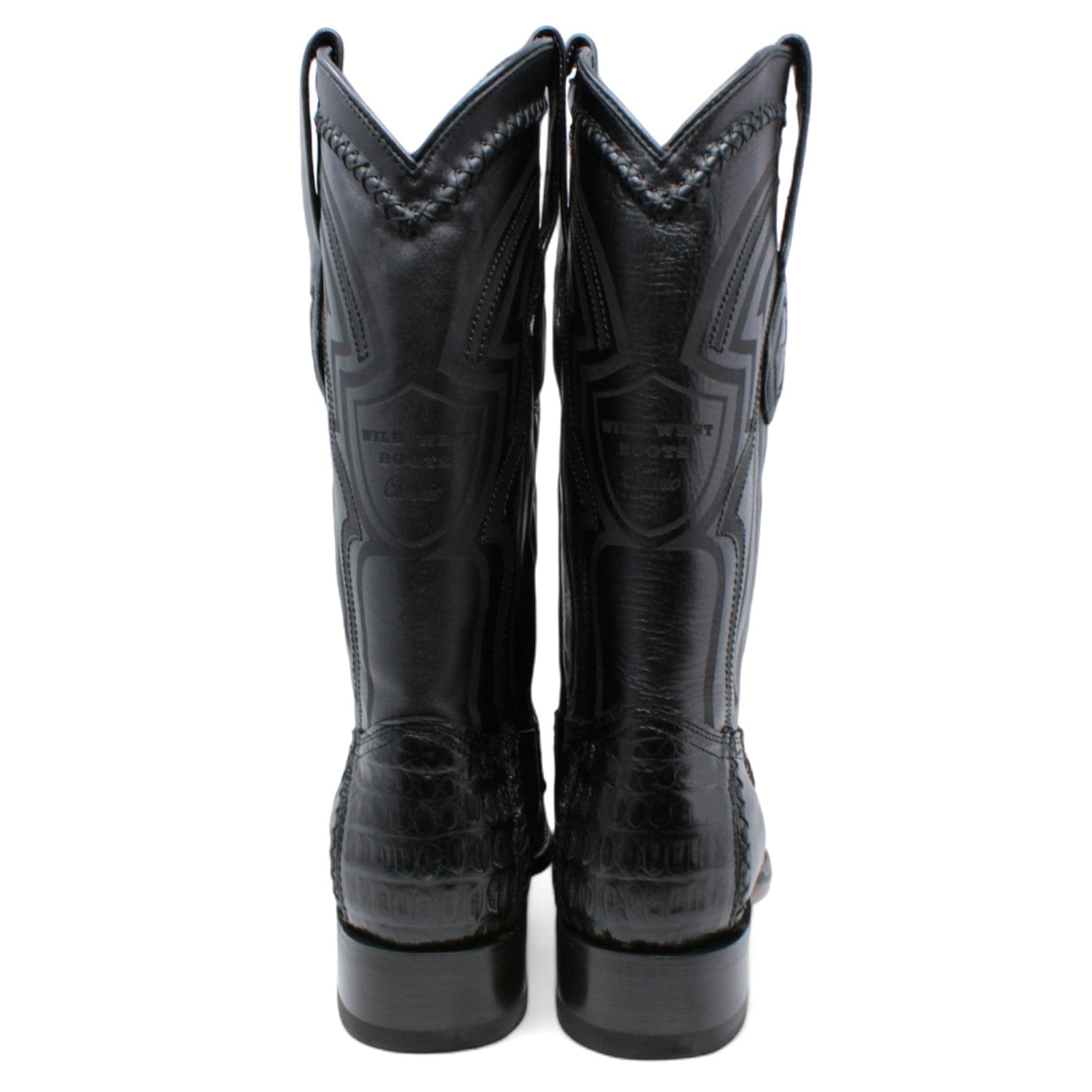 Wild West Caiman Belly & Deer Square Toe Boots